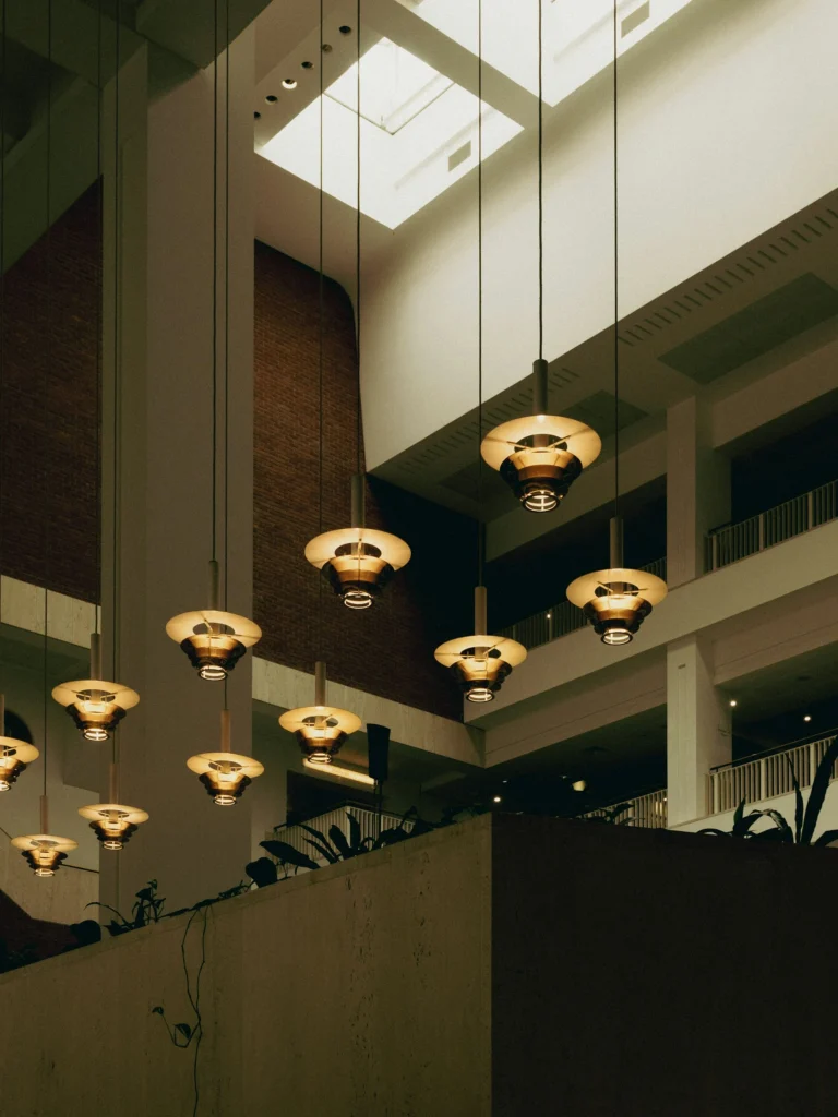 Real photograph of architectural lighting at the British Library in London